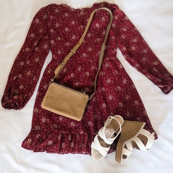 Hesperus Burgundy Floral Dress - NEW - Size Large - Picture 1 of 7